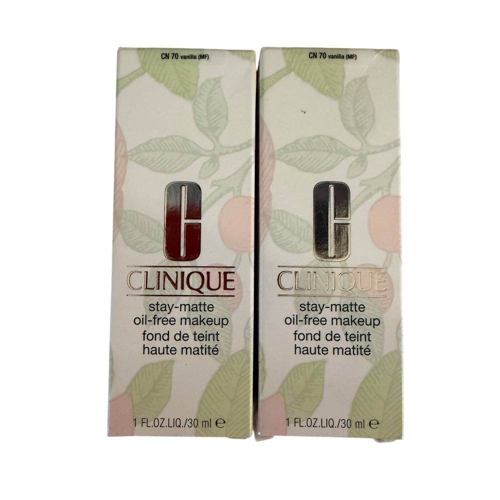 Clinique Stay-Matte Oil-Free Makeup Foundation CN 70 Vanilla 1oz Lot of 2
